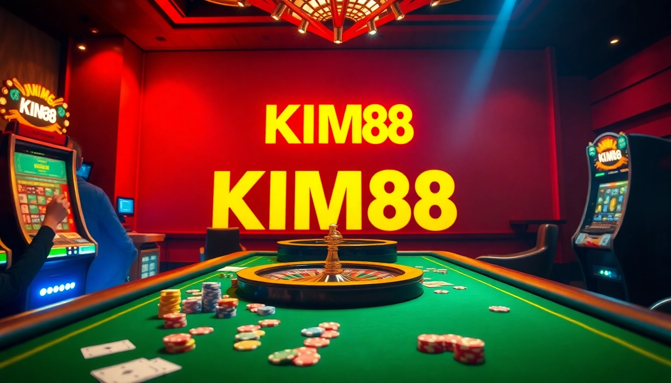 Experience excitement at KIM88 casino with vibrant games and engaging players at the table.