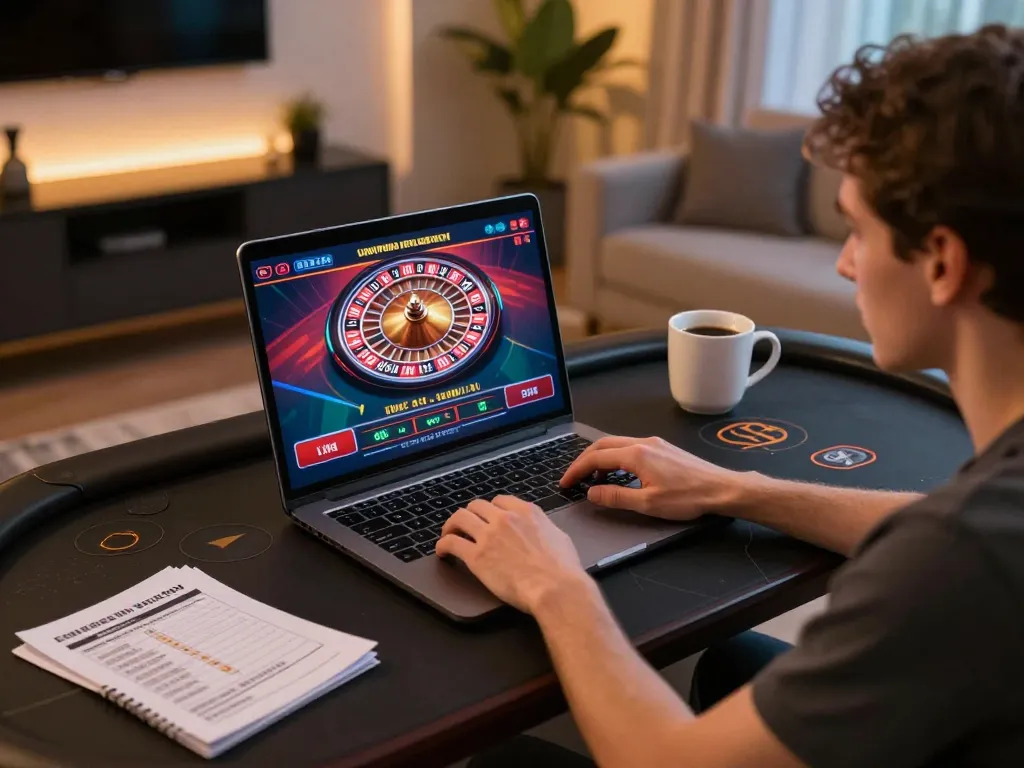 Player enjoying a live dealer game on 13Win, showcasing vibrant roulette wheel and engaging atmosphere