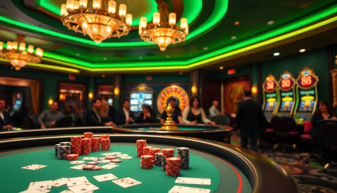 Experience the thrill of mint 88 gambling at a high-stakes poker table filled with vibrant chips.