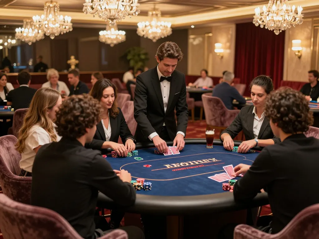 Engaged players strategizing at poker table while utilizing 68gamebaivn for their casino experience