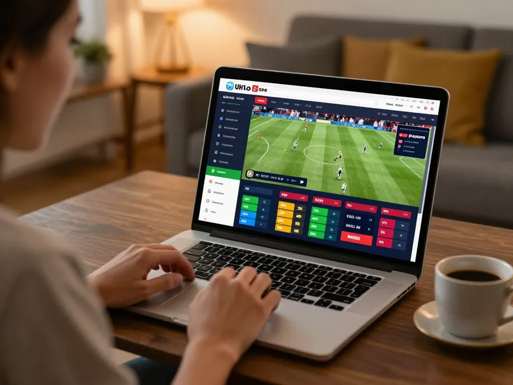 Engaging in online betting on laptop, featuring kqbd live sports odds updates