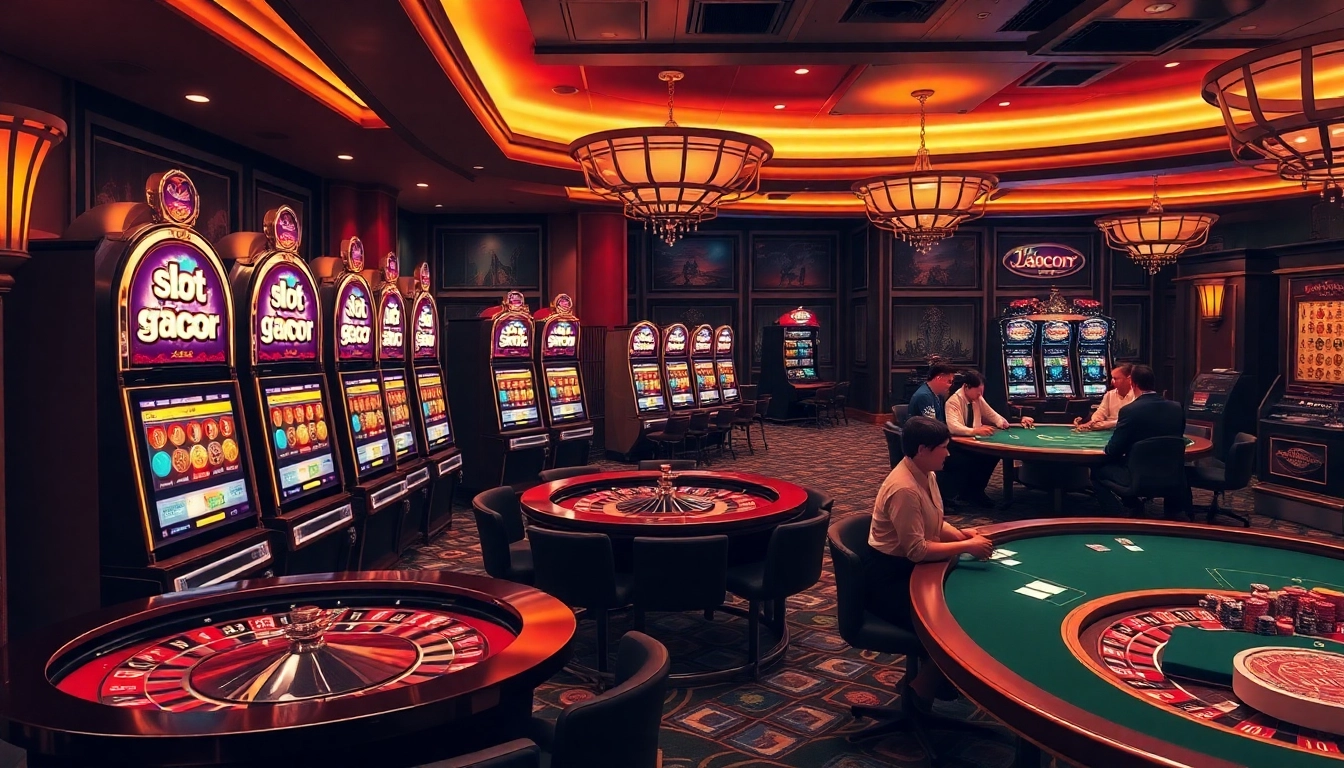 Experience the excitement of slot gacor at a vibrant casino with engaging players and thrilling games.
