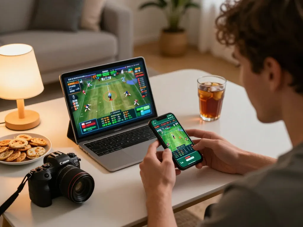 Person engaging with F168 sports betting app on smartphone during an exciting live game.