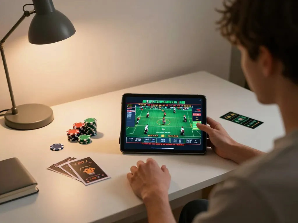 Betting on sports through the o8 app, showcasing an exciting online gambling experience.
