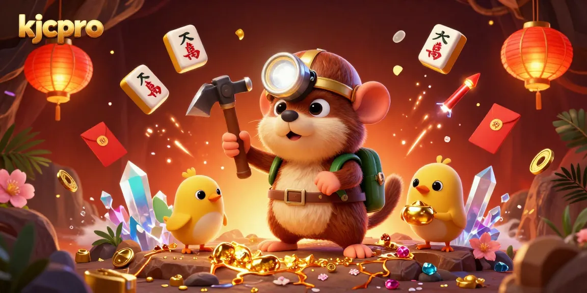 KJCpro invites players to explore a vibrant 3D cartoon world, filled with treasures, gold coins, and festive decorations.