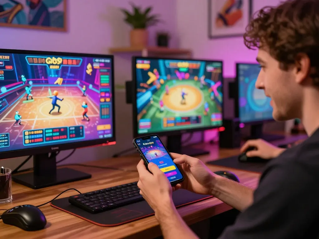 Player engaging with Go89 casino app on smartphone, showcasing dynamic online gaming experience