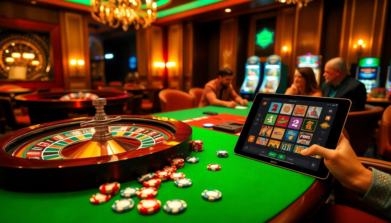 RR88 casino scene showcasing roulette, poker chips, and an engaging online gambling atmosphere.