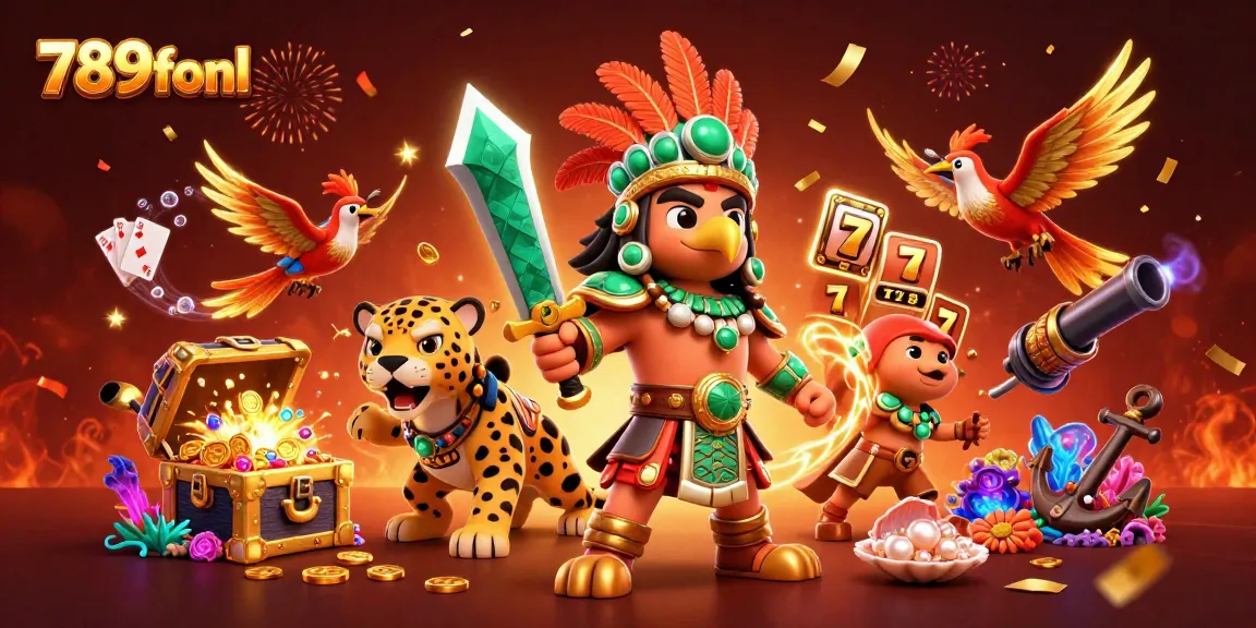 Engage with thrilling gameplay at 789fonl amidst colorful slot elements and dynamic casino action.