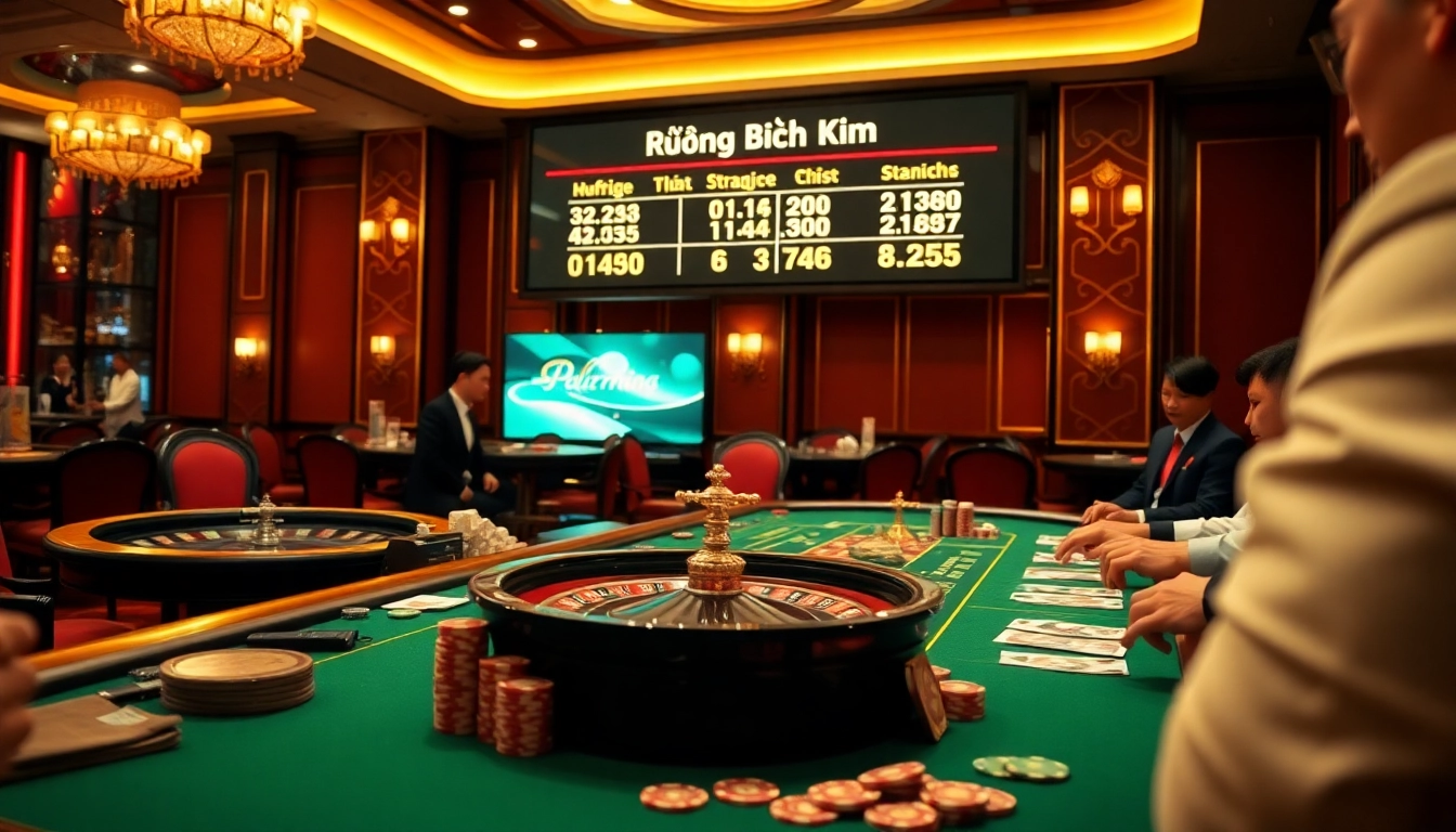 Engaging poker action in a luxurious setting illuminated by Rồng Bạch Kim strategy displays.