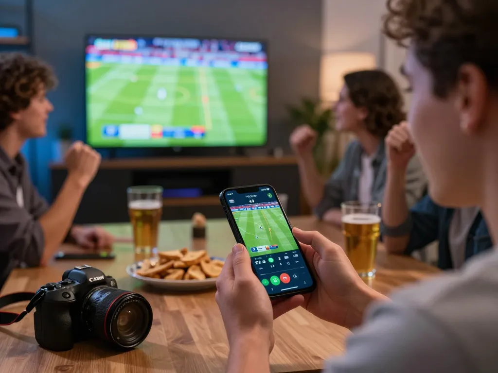 Engaging sports betting moment on a smartphone showcasing qq88 betting app with live odds during a football game