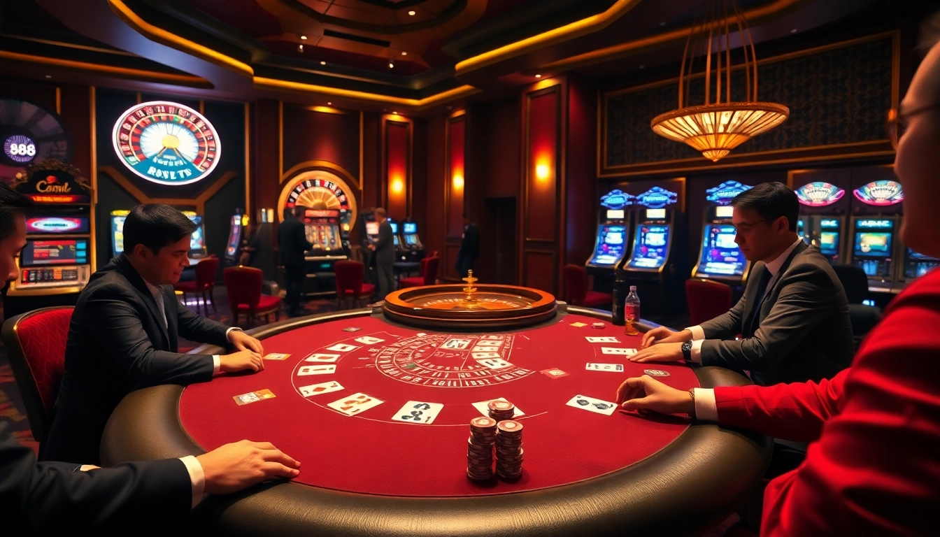 Experience the thrilling excitement of kim88 at a luxurious casino poker table.