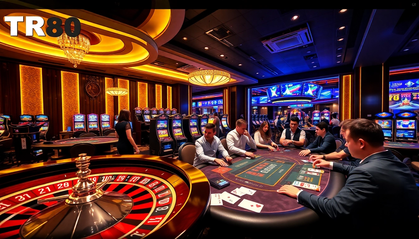 Experience the thrill of winning at TR88 with engaging casino gameplay featuring roulette and poker tables.