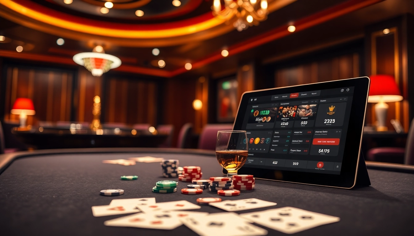 Experience thrilling gambling at https://8xx.golf/ with vibrant poker chips and a luxurious casino table.