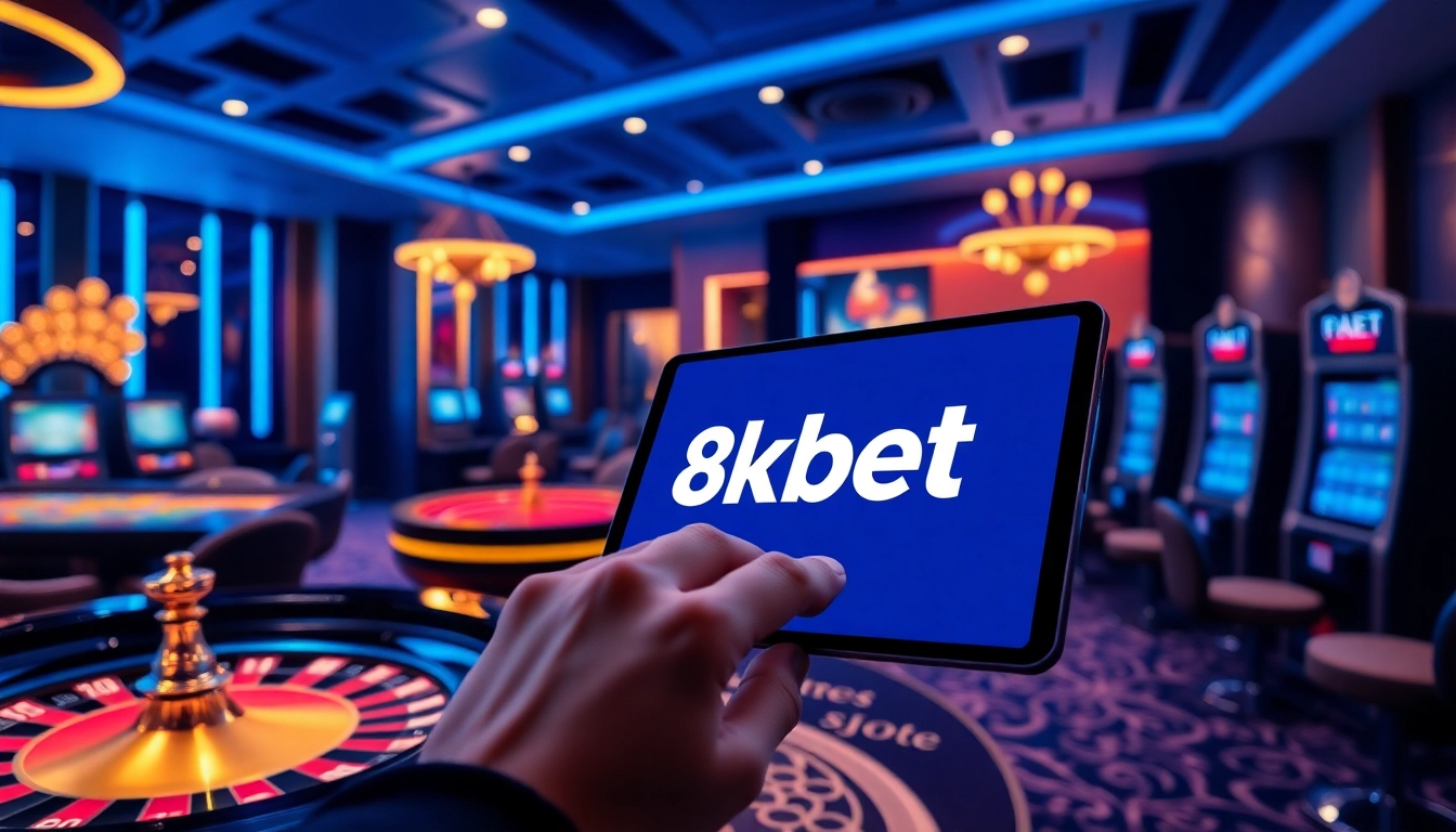 Experience the thrill of 8kbet with vibrant gaming visuals and engaging atmosphere.