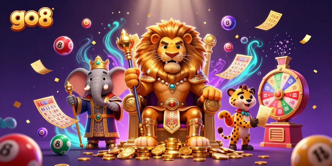 Join the excitement with go8 at a vibrant lottery event featuring playful characters and thrilling elements.