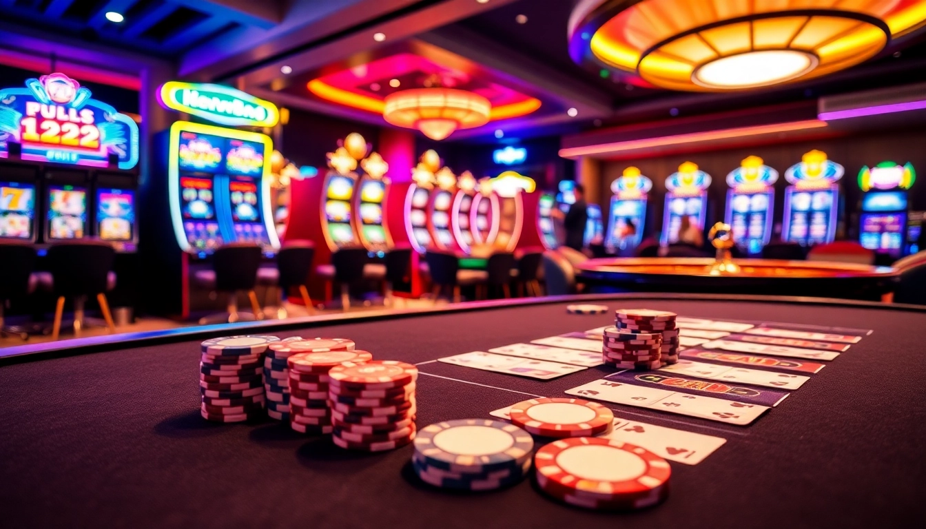 Experience thrilling gameplay at MV88 featuring vibrant casino tables and dynamic gaming elements.