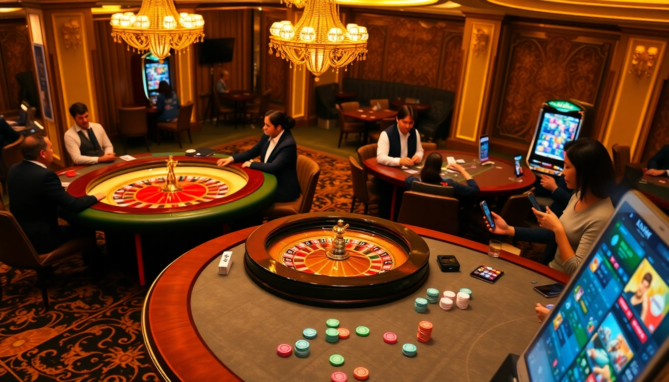 Kuwin players enjoying vibrant casino games with professional dealers and exciting betting opportunities.