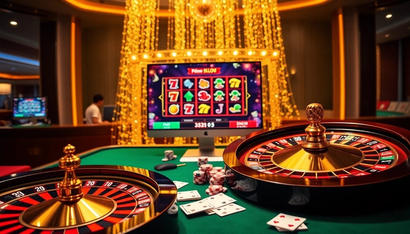 Experience the excitement of gambling at https://bem88v.com/ with a luxurious casino featuring a roulette wheel and poker chips.