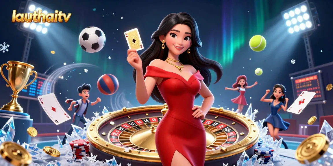 Experience thrilling moments with lauthaitv as a beautiful woman showcases her golden playing card.