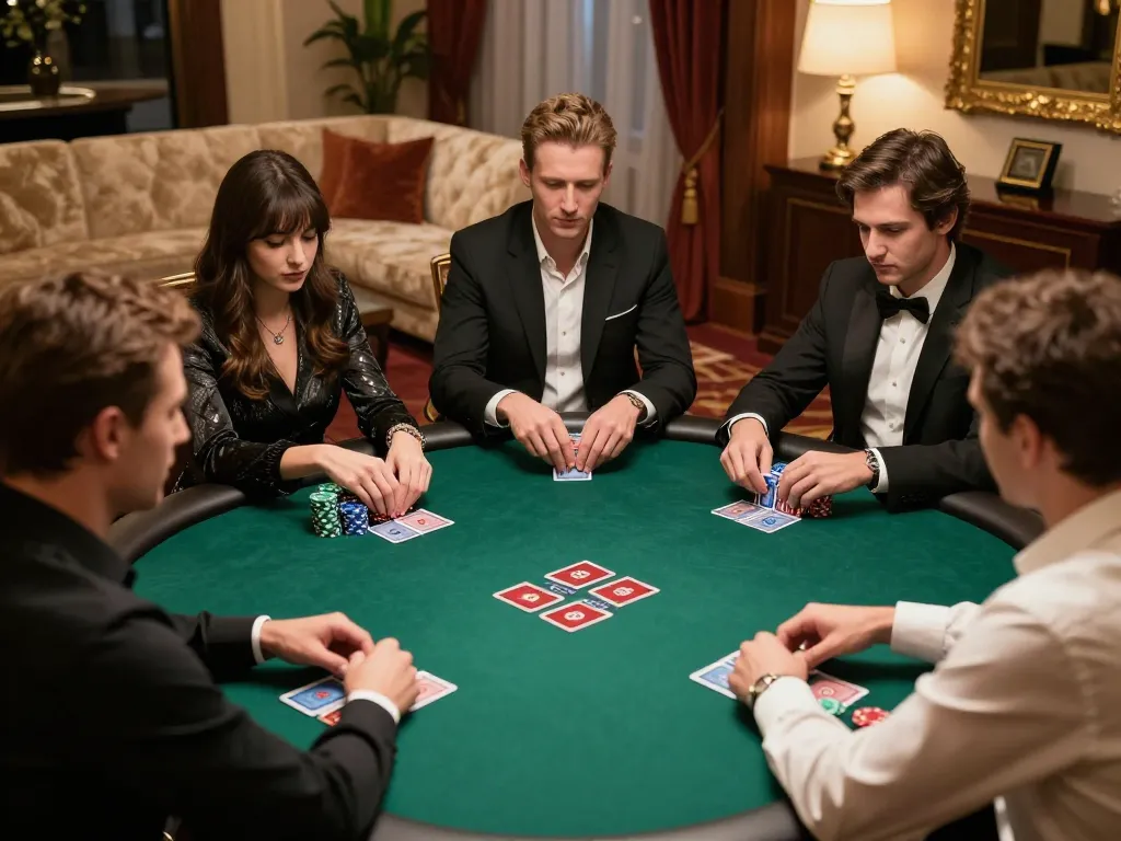 Players enjoying a strategic poker game at SC88, showcasing intense focus and premium setup