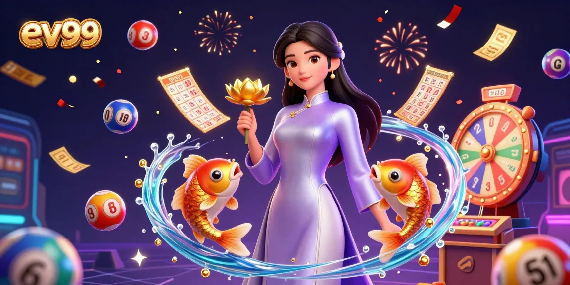 ev99 promotes excitement with vibrant casino elements in a colorful 3D illustration.
