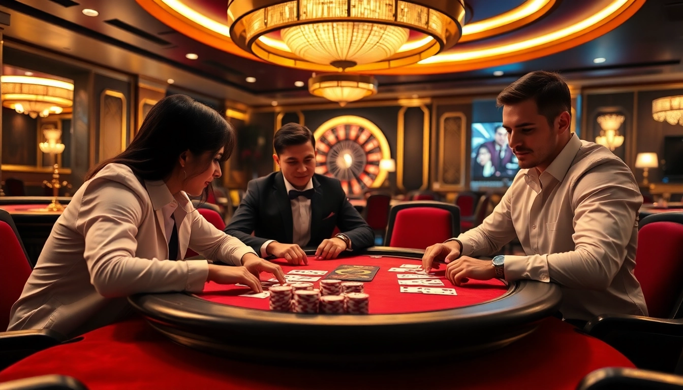Experience the thrill of NOHU90 gambling at a high-stakes poker table with vibrant colors.