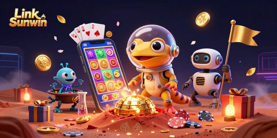 Play exciting games with Link Sunwin, featuring a Martian gecko discovering a golden casino.
