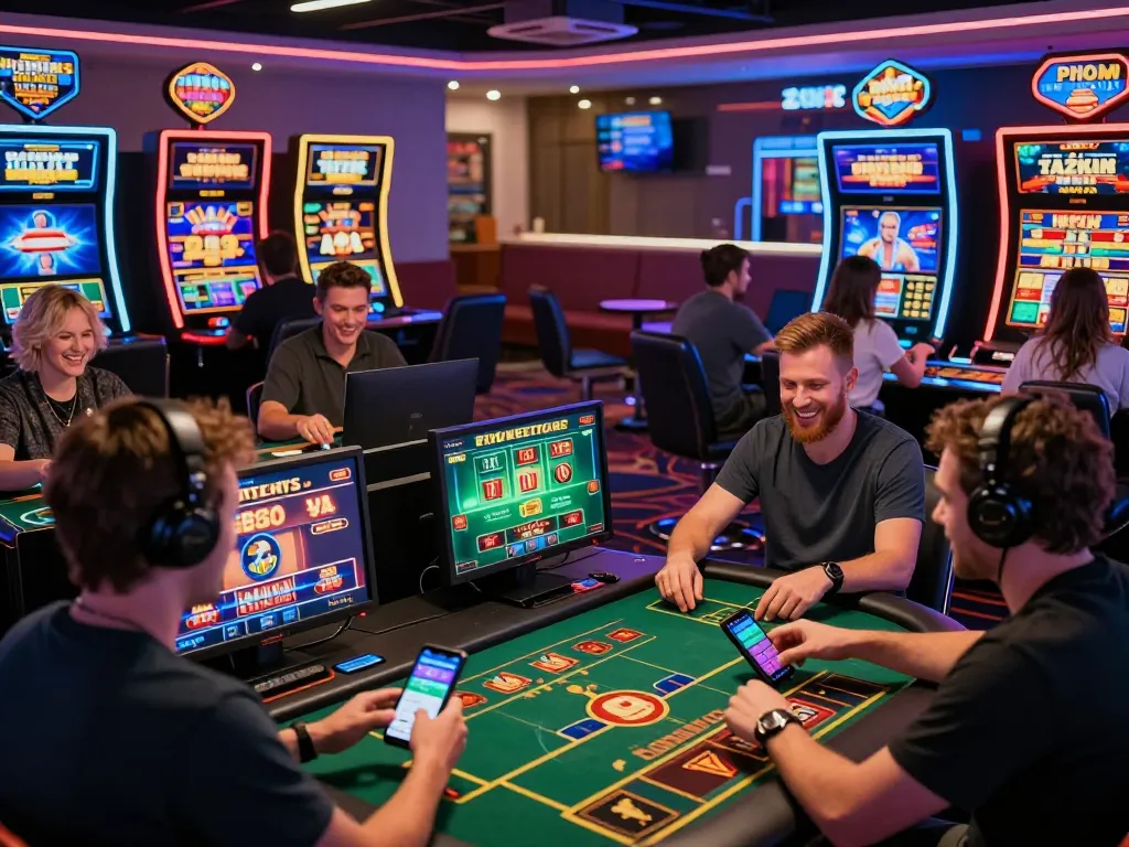 Exciting online gaming scene at NK88, featuring diverse players enjoying sports betting and live casino games.