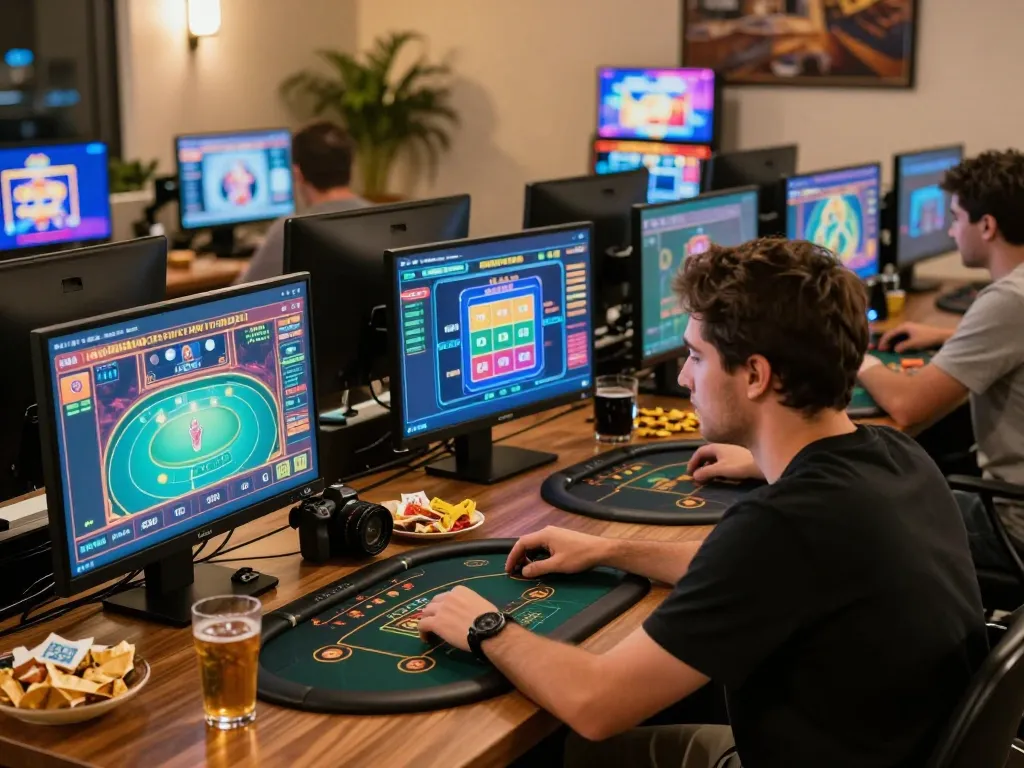 Player enjoys BET168 gaming experience at home with engaging games and modern setup