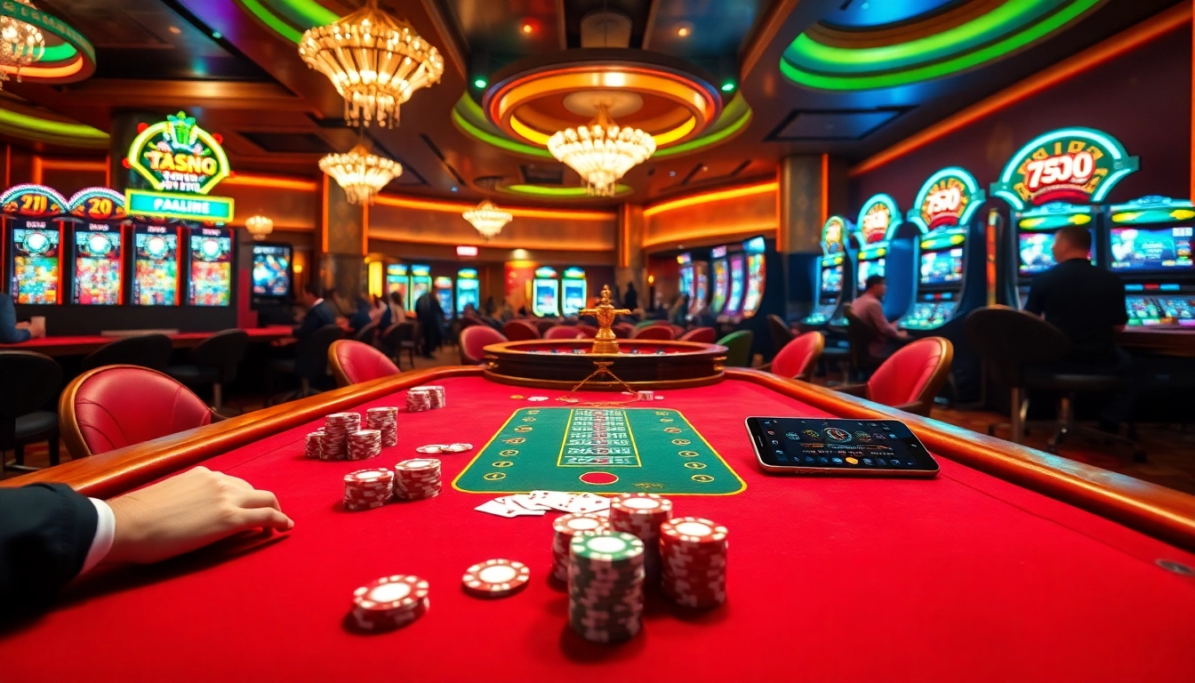 Engaging gameplay scene at 789bet casino, featuring poker table and vibrant slots.