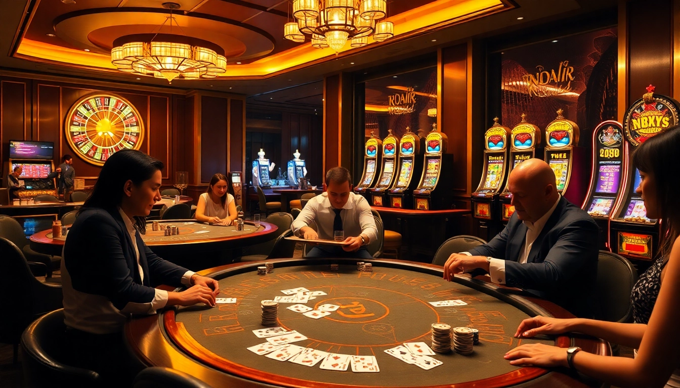 Experience the thrill of casino action with N188, featuring intense poker games and luxurious gaming tables.