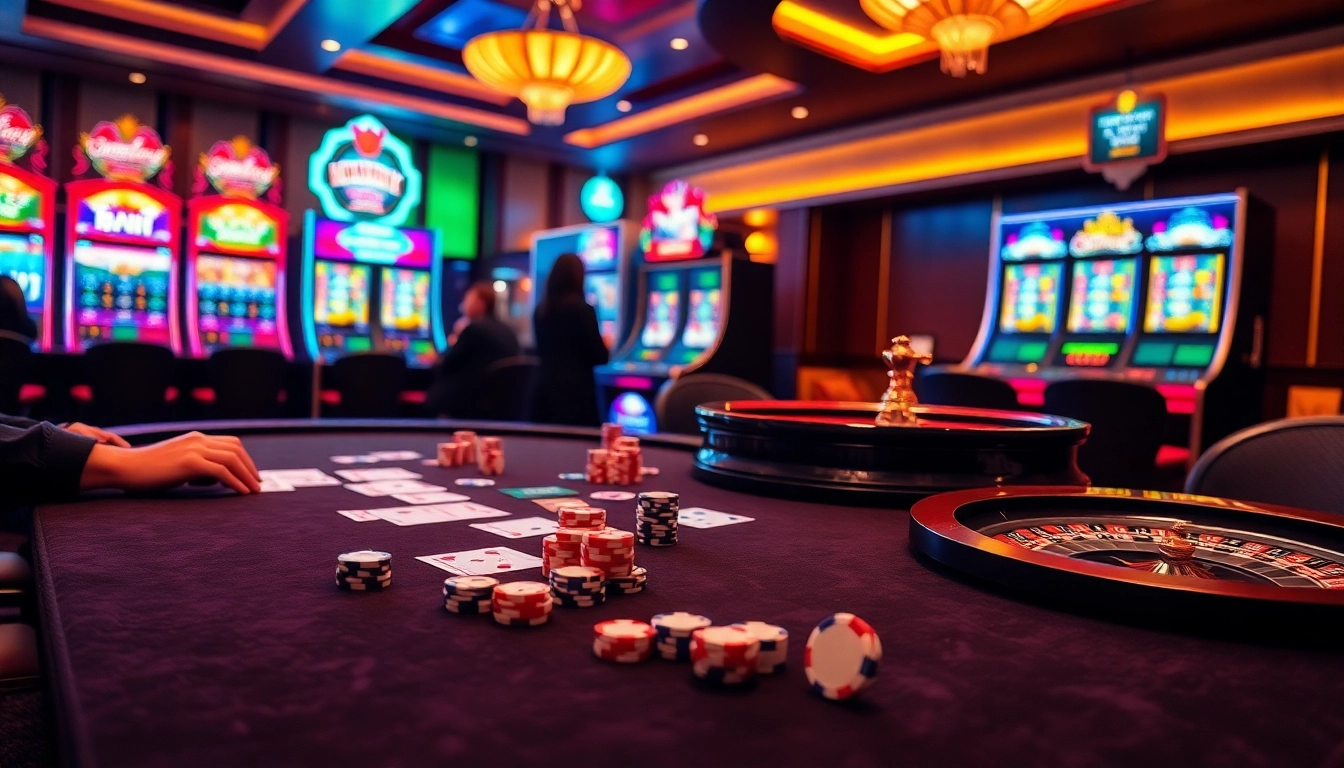Experience the thrill of online gambling at https://88aa1.org/ with a vibrant casino setting.