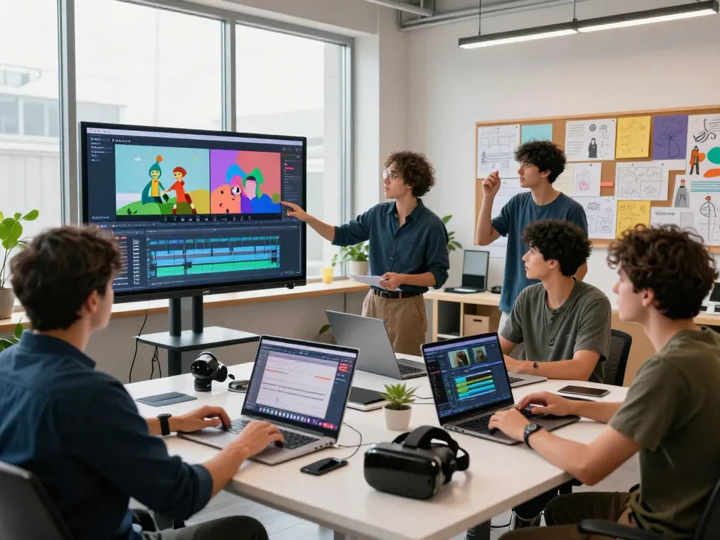 Creative video production team using seedance 2.0 platform in a modern studio workspace.
