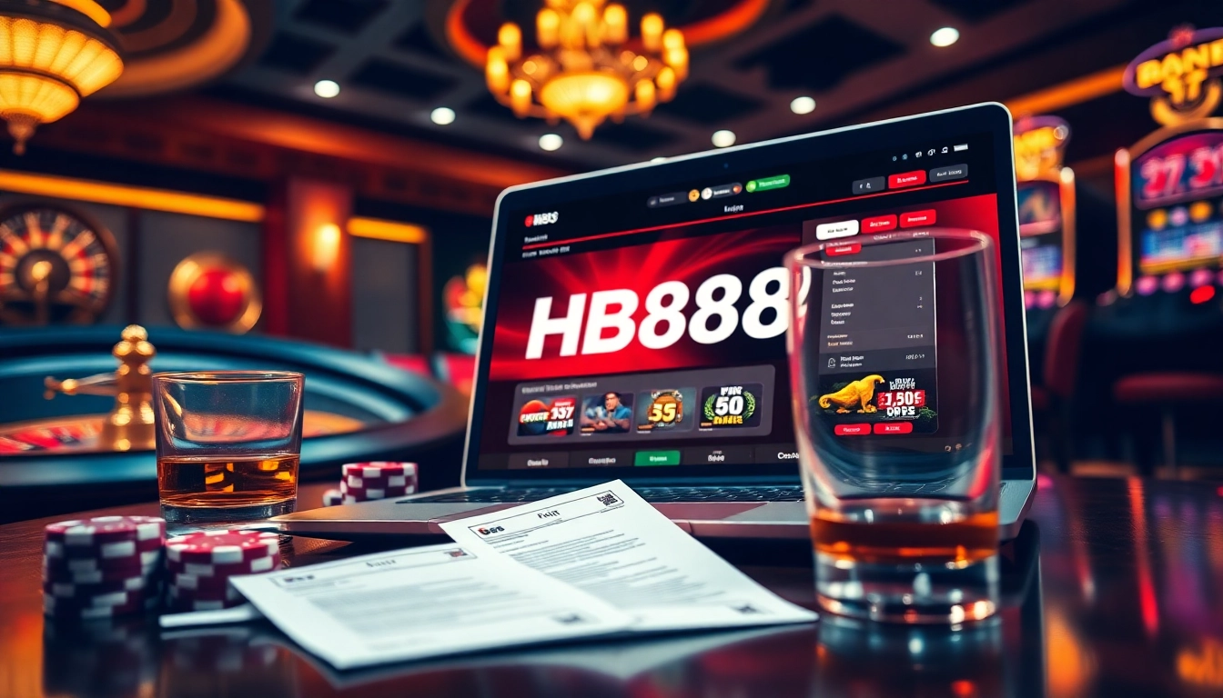 Experience HB88's online gaming excitement with a stylish casino setup and interactive features.