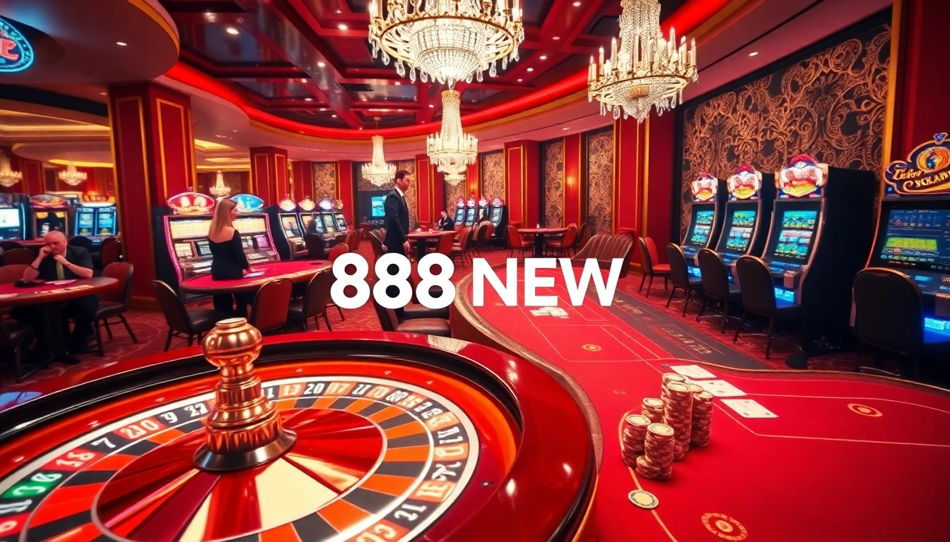 Experience the excitement of 888NEW with vibrant casino tables showcasing thrilling gameplay.