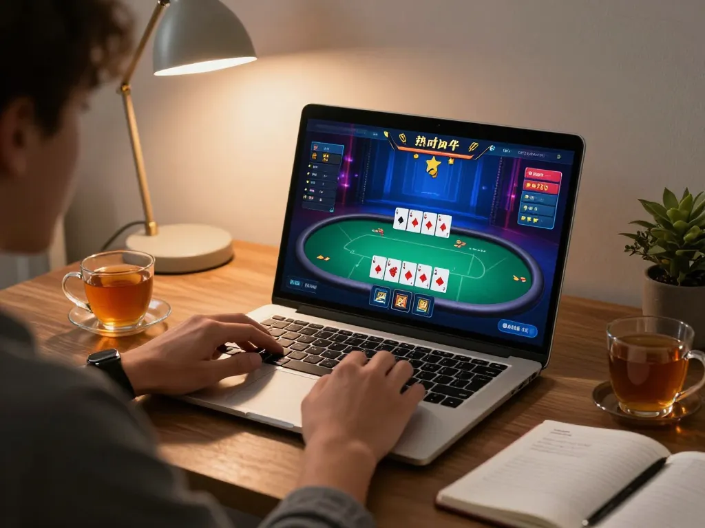 MM88 player strategizing during an online poker game with vibrant interface displayed.