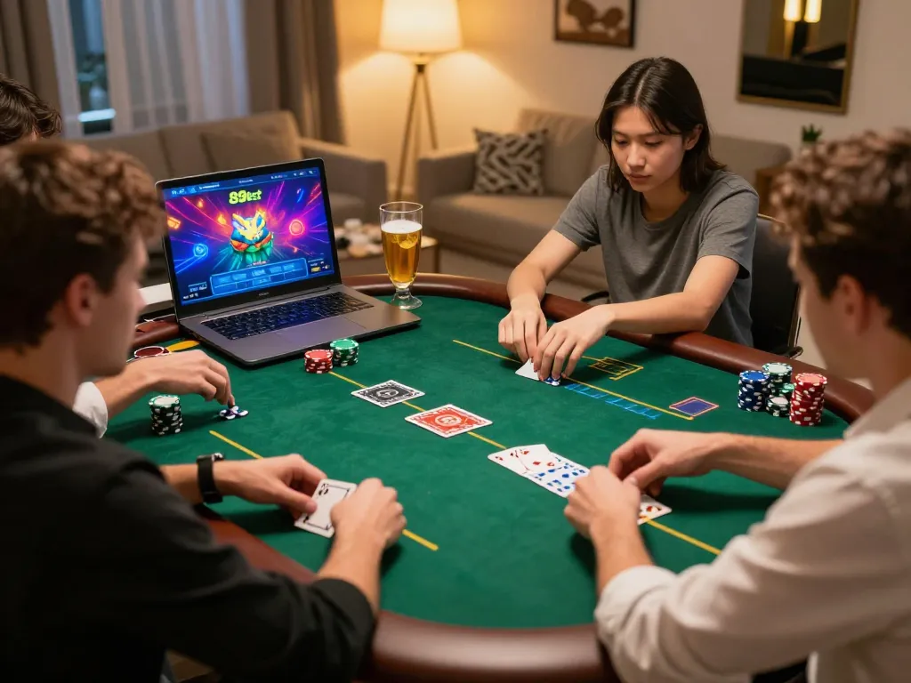 Engage with thrilling poker action on 89bet platform, showcasing strategic gameplay and lively interaction.