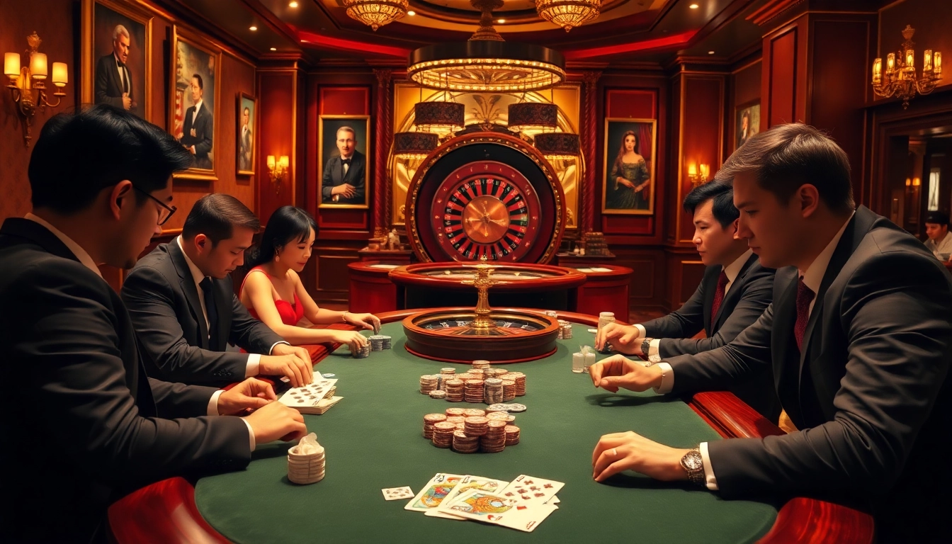 Engaging players at 888VND.COM enjoy an exciting poker game with high stakes.