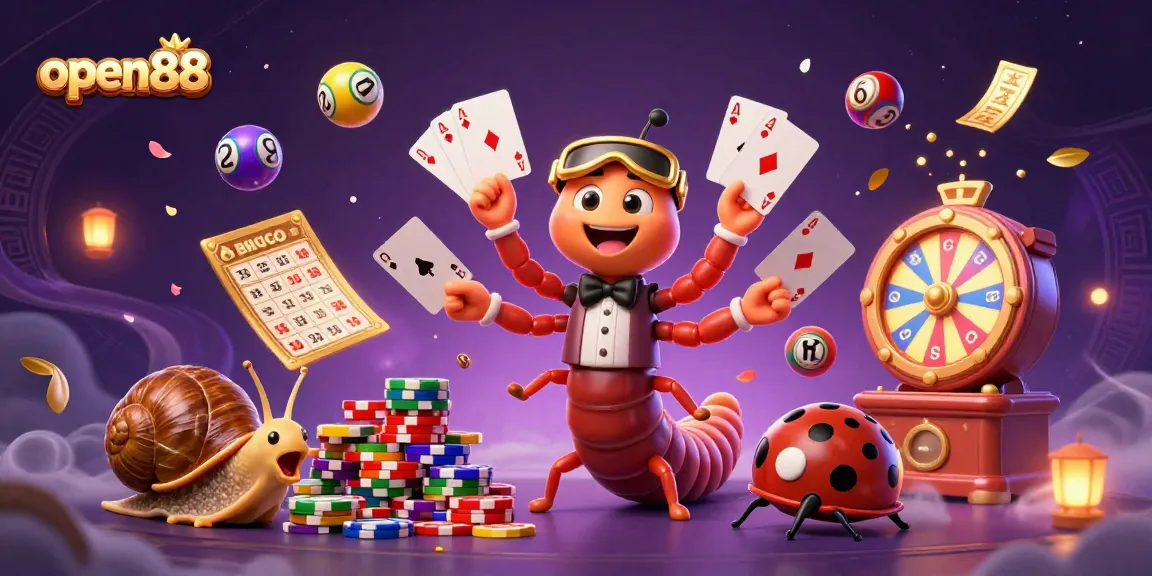 Experience exciting games with open88 featuring colorful lottery elements and a vibrant casino atmosphere.