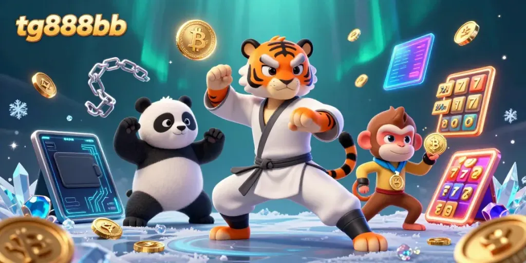 Experience thrilling gameplay with tg888bb in this vibrant 3D casino scene featuring Kung Fu characters.