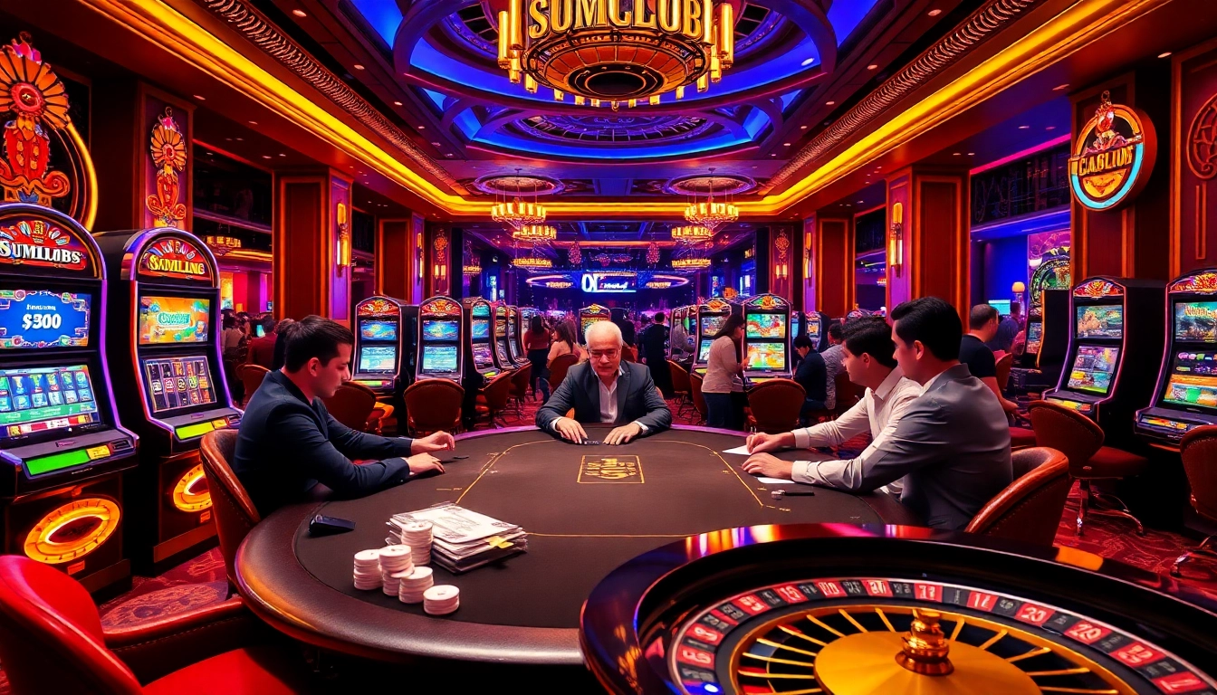 Experience the excitement of guided gameplay at Sumclub casino with vibrant slot machines.