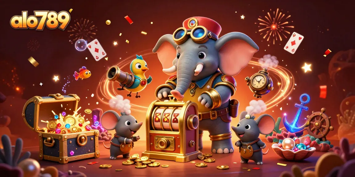 Experience the thrilling alo789 action with steampunk characters winning in a vibrant casino scene