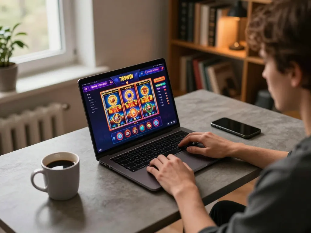 Enjoy thrilling gameplay on 789WIN's online casino platform from a cozy home setup.