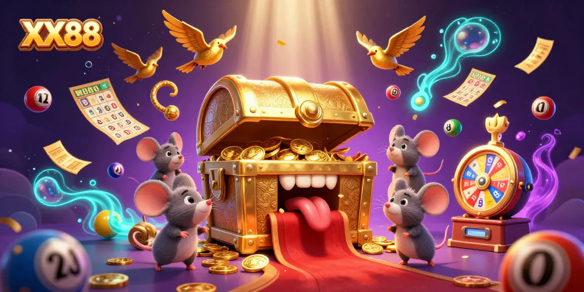 Experience thrilling slots at XX88 with golden treasures and dynamic game elements around.