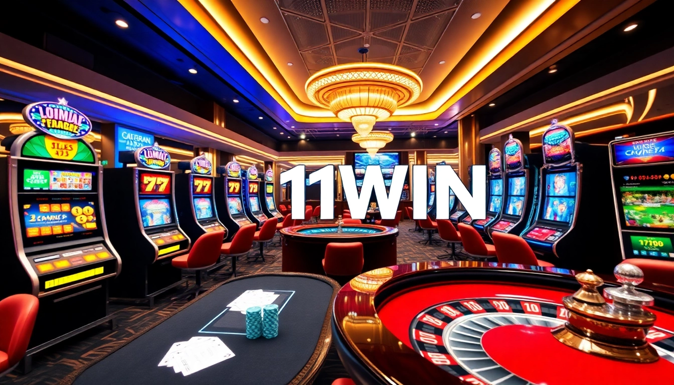 Experience thrilling gameplay at 11WIN with vibrant casino tables and engaging slot machines.