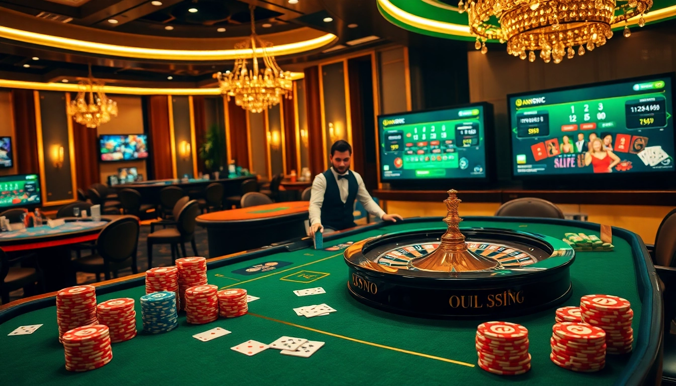 Experience the thrill of casino gaming at https://888vi.io/ with vibrant chips and a luxurious roulette wheel.