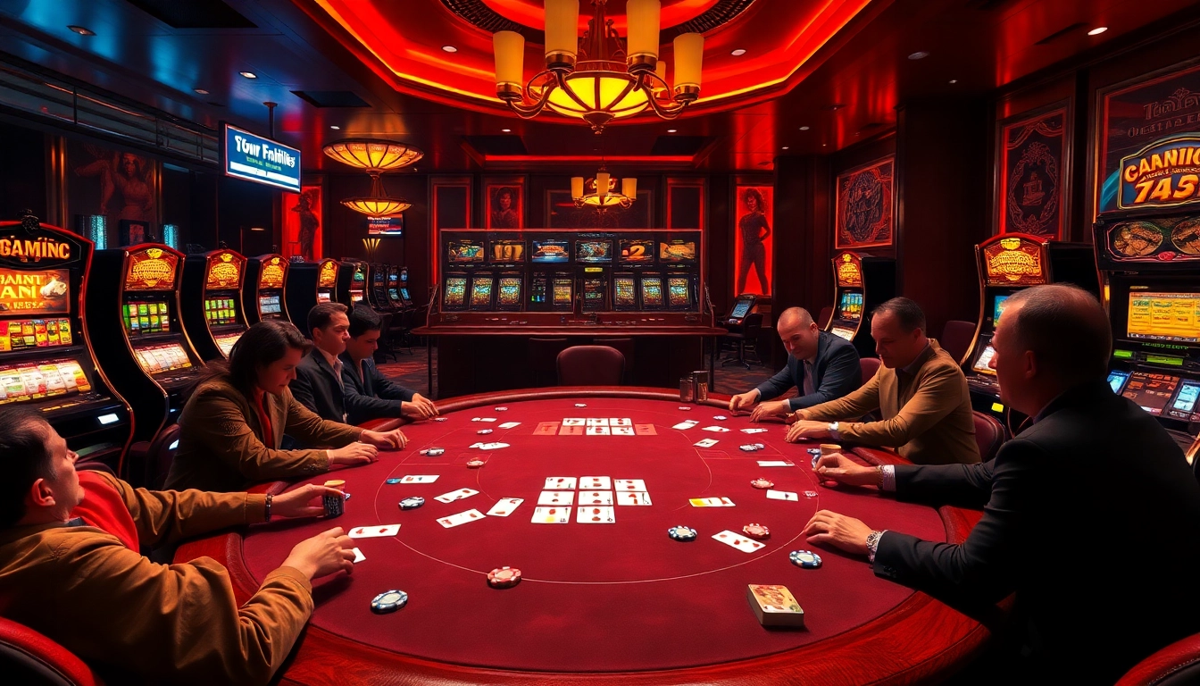 Players strategize at a poker table in an upscale casino, reflecting the hidden wiki's allure.
