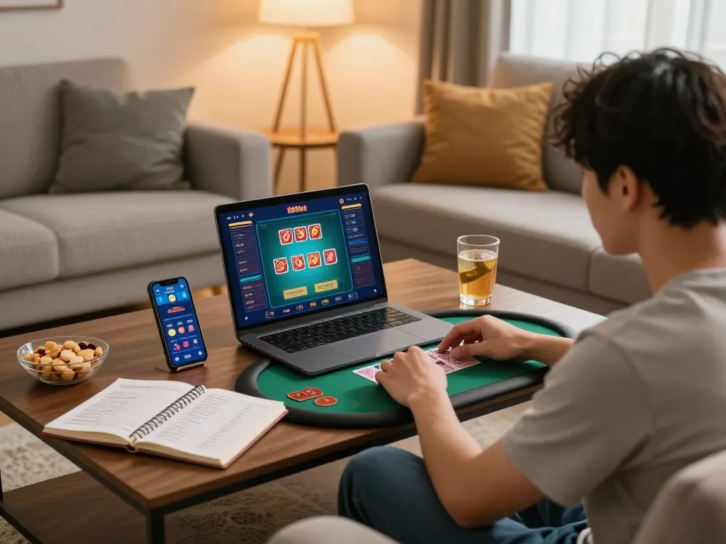 Cổng game 789win displayed on a smartphone while a player enjoys an exciting online gambling experience.