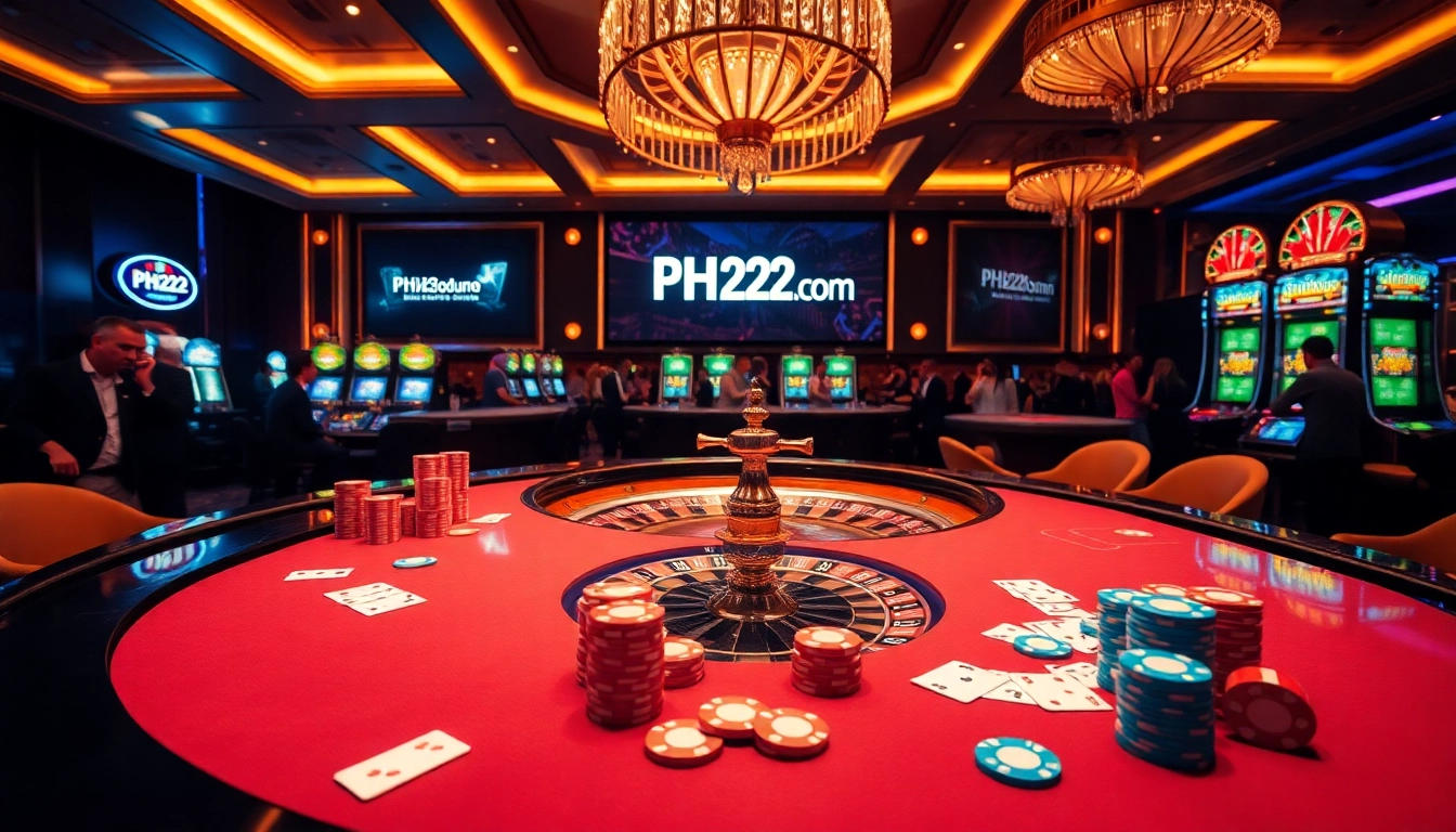 Experience the excitement of gaming at PH222 com with luxurious casino tables and vibrant betting action.