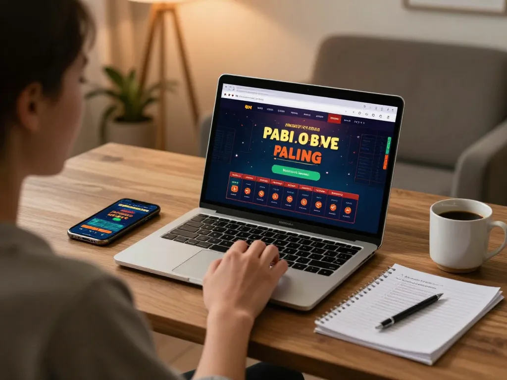 Engaging in strategic gameplay on sunwingo's online casino platform in a cozy home setting